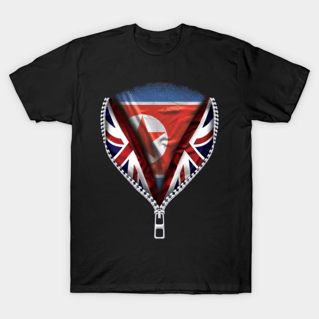 North Korean Flag  North Korea Flag zipped British Flag - Gift for North Korean From North Korea T-Shirt by Country Flags